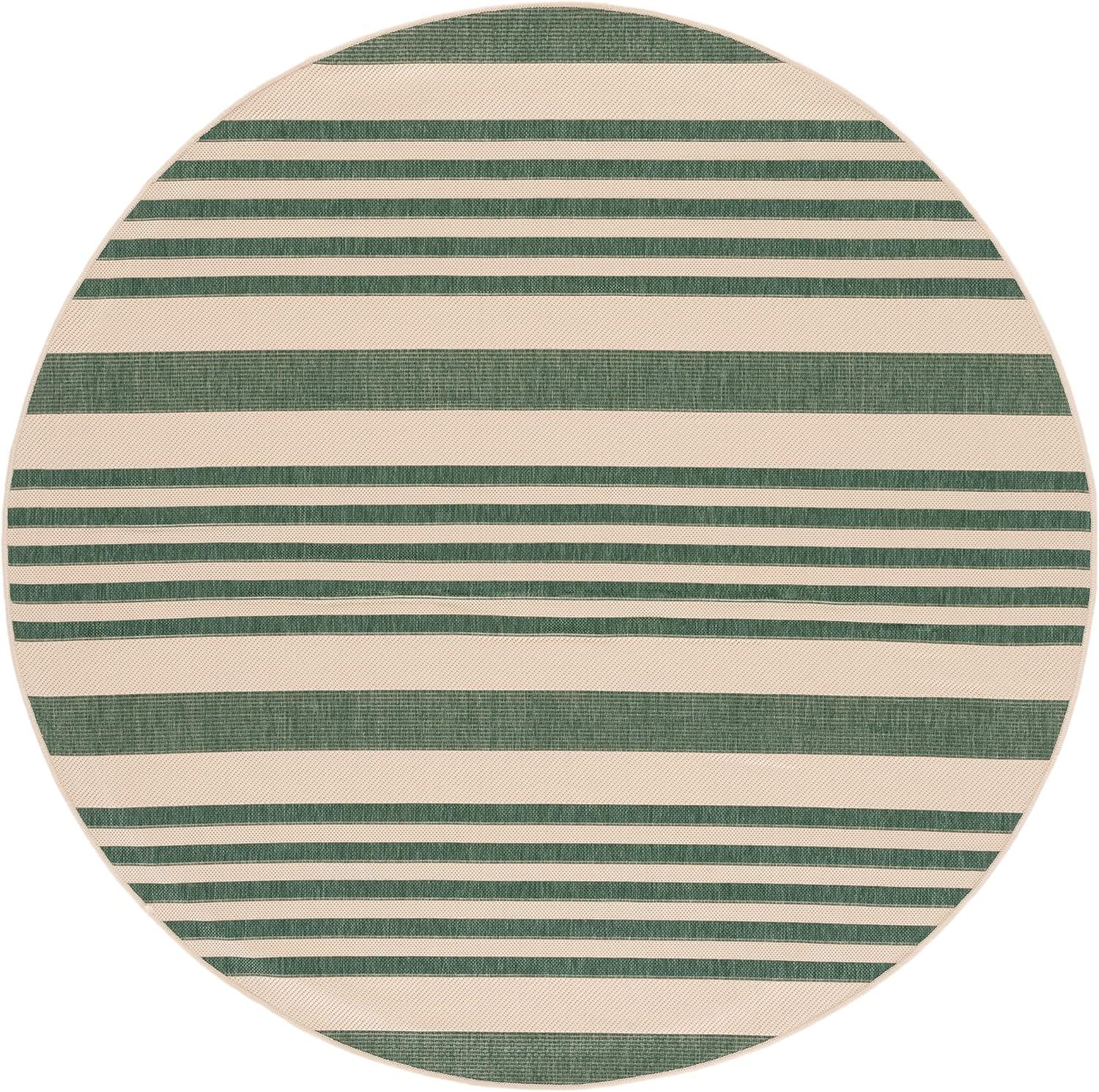 image:imageSAFAVIEH Courtyard Collection 8 x 11 BeigeSweet Pea CY6062 Stripe Indoor Outdoor Waterproof EasyCleaning Patio Backyard Mudroom AreaRugBeigeDark Green