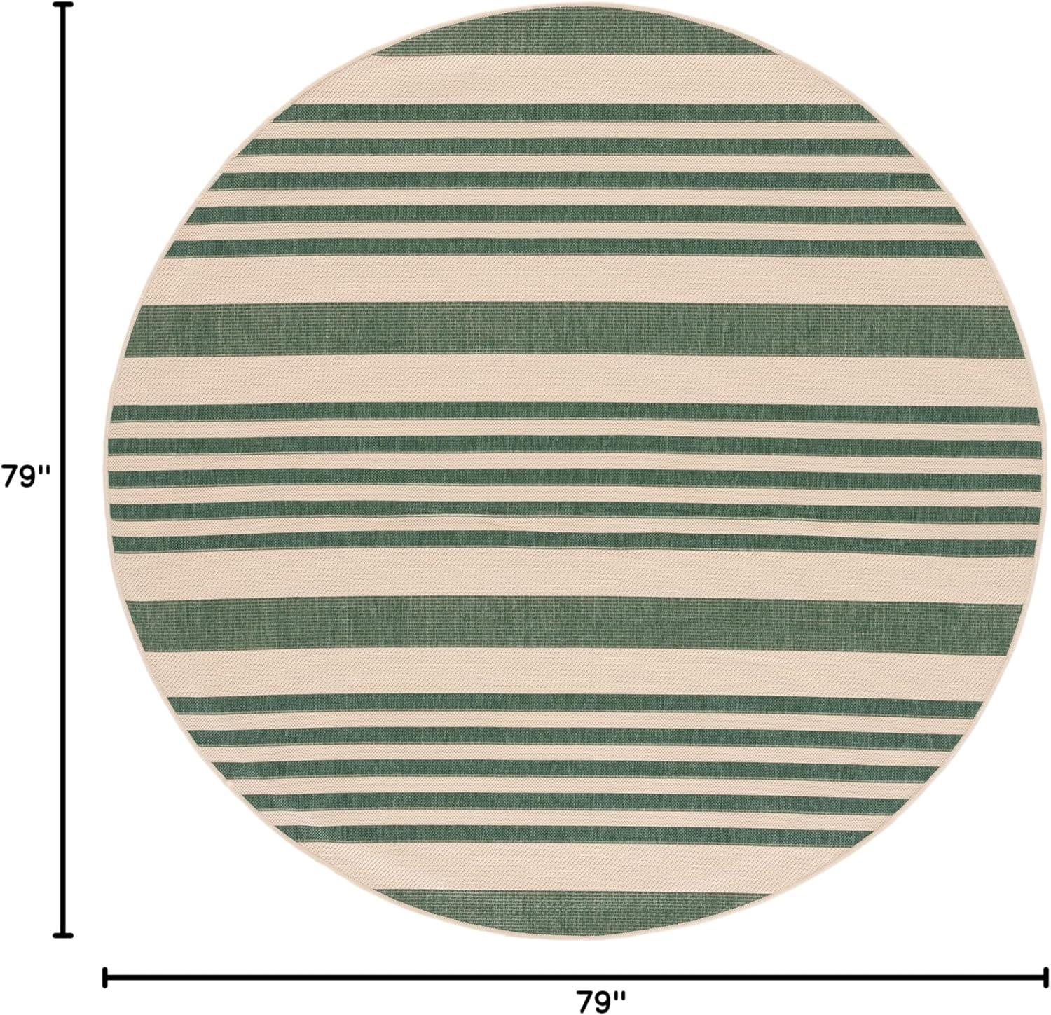 image:imageSAFAVIEH Courtyard Collection 8 x 11 BeigeSweet Pea CY6062 Stripe Indoor Outdoor Waterproof EasyCleaning Patio Backyard Mudroom AreaRugBeigeDark Green