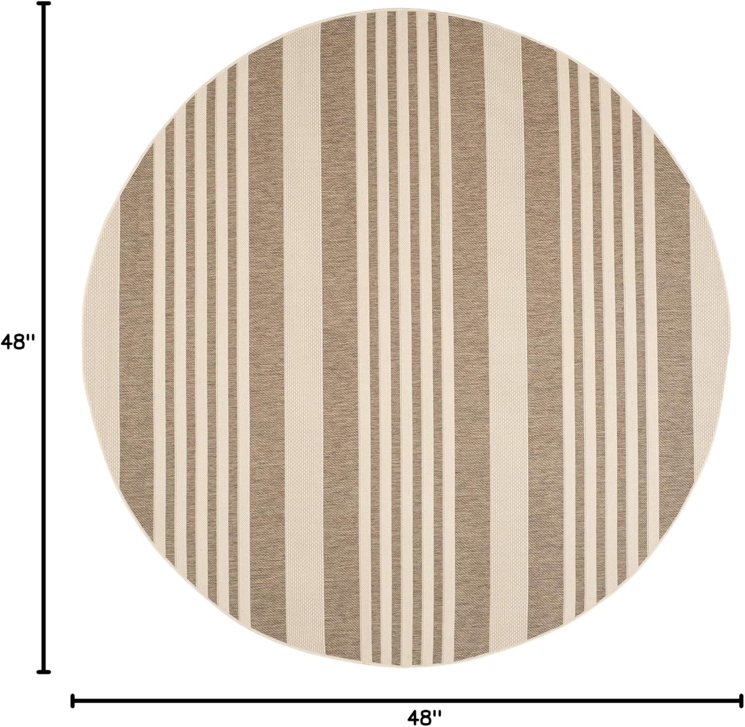 image:imageSAFAVIEH Courtyard Collection 8 x 11 BeigeSweet Pea CY6062 Stripe Indoor Outdoor Waterproof EasyCleaning Patio Backyard Mudroom AreaRugBrownBone