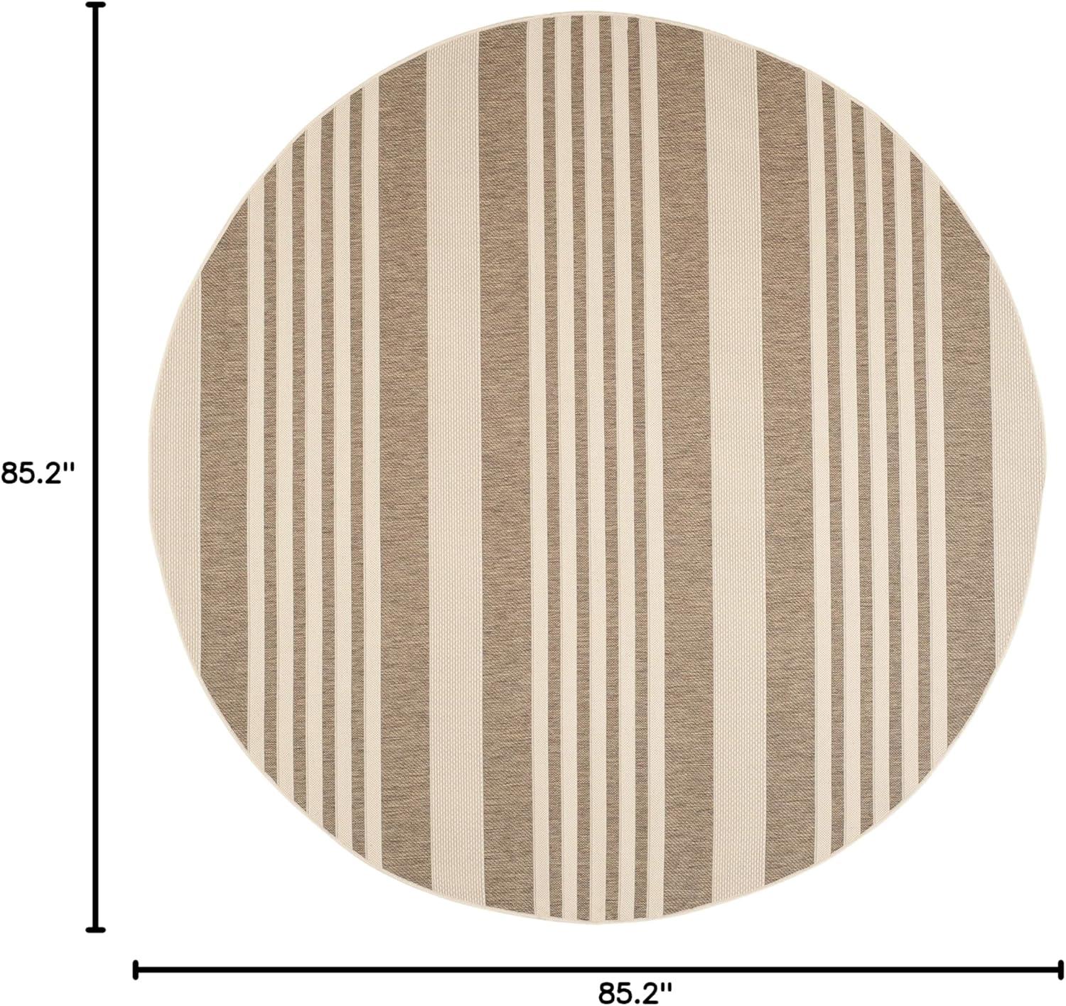 image:imageSAFAVIEH Courtyard Collection 8 x 11 BeigeSweet Pea CY6062 Stripe Indoor Outdoor Waterproof EasyCleaning Patio Backyard Mudroom AreaRugBrownBone