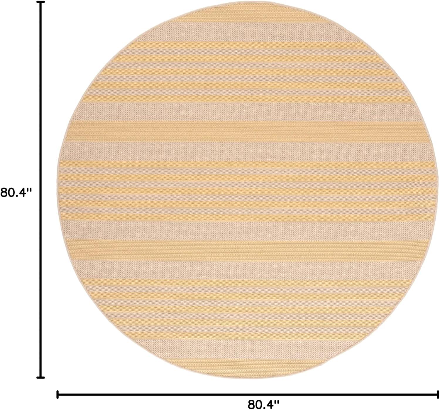 image:imageSAFAVIEH Courtyard Collection 8 x 11 BeigeSweet Pea CY6062 Stripe Indoor Outdoor Waterproof EasyCleaning Patio Backyard Mudroom AreaRugGoldBeige