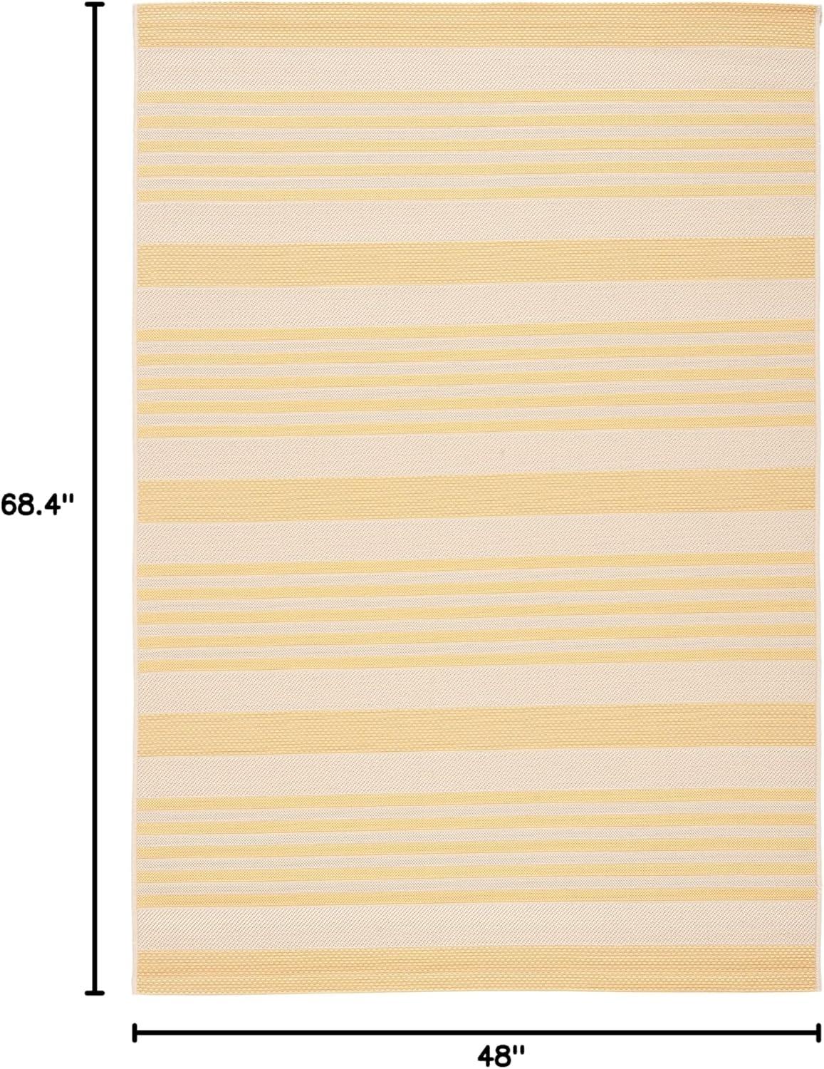 image:imageSAFAVIEH Courtyard Collection 8 x 11 BeigeSweet Pea CY6062 Stripe Indoor Outdoor Waterproof EasyCleaning Patio Backyard Mudroom AreaRugGoldBeige