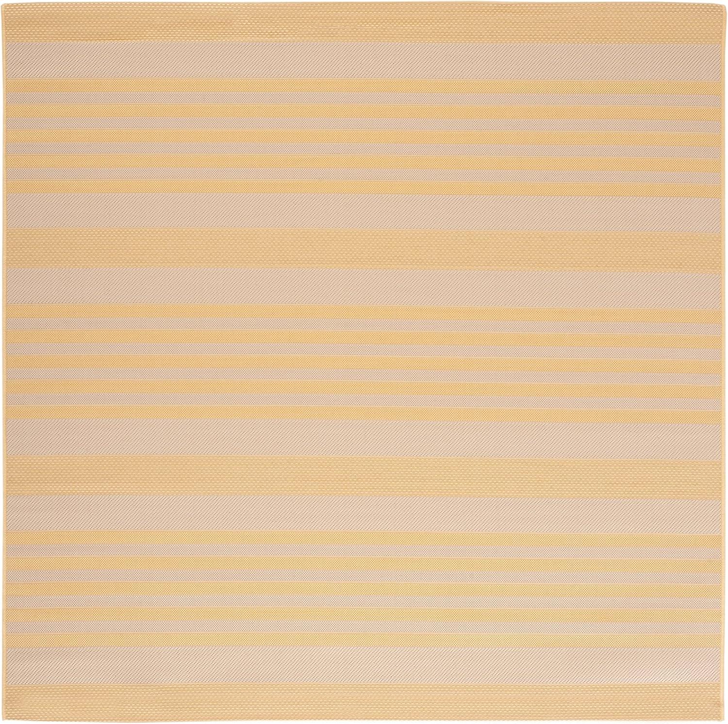 image:imageSAFAVIEH Courtyard Collection 8 x 11 BeigeSweet Pea CY6062 Stripe Indoor Outdoor Waterproof EasyCleaning Patio Backyard Mudroom AreaRugGoldBeige