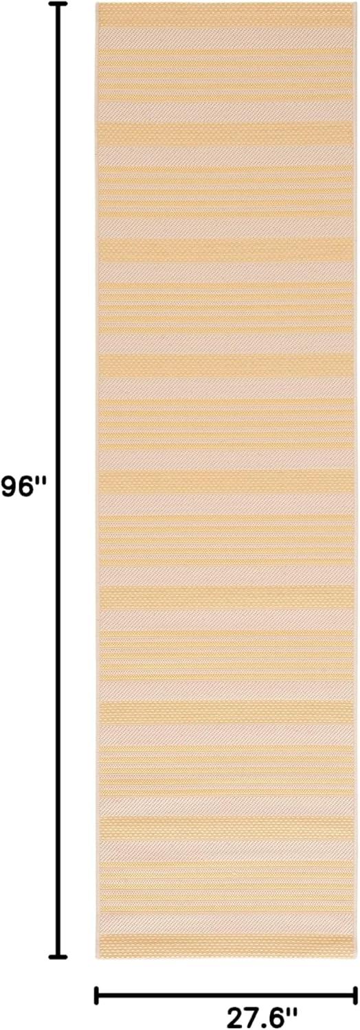 image:imageSAFAVIEH Courtyard Collection 8 x 11 BeigeSweet Pea CY6062 Stripe Indoor Outdoor Waterproof EasyCleaning Patio Backyard Mudroom AreaRugGoldBeige