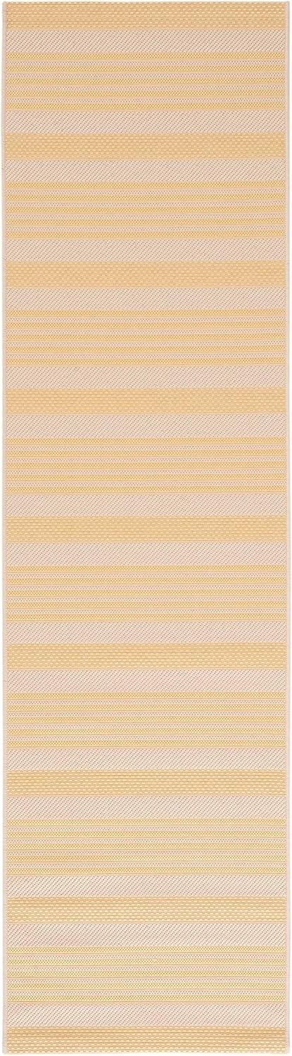 image:imageSAFAVIEH Courtyard Collection 8 x 11 BeigeSweet Pea CY6062 Stripe Indoor Outdoor Waterproof EasyCleaning Patio Backyard Mudroom AreaRugGoldBeige
