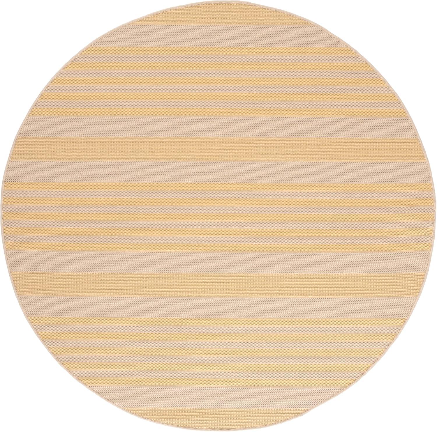 image:imageSAFAVIEH Courtyard Collection 8 x 11 BeigeSweet Pea CY6062 Stripe Indoor Outdoor Waterproof EasyCleaning Patio Backyard Mudroom AreaRugGoldBeige