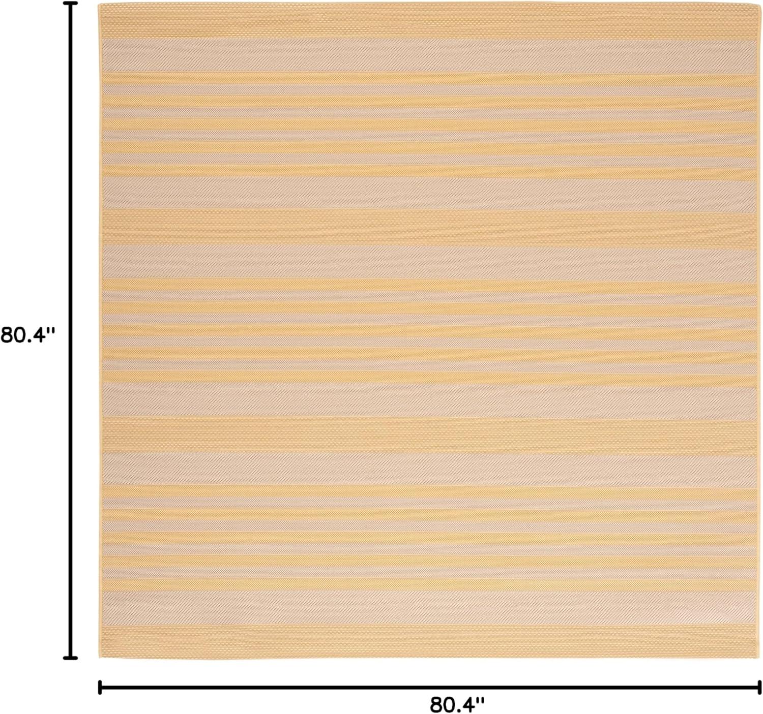 image:imageSAFAVIEH Courtyard Collection 8 x 11 BeigeSweet Pea CY6062 Stripe Indoor Outdoor Waterproof EasyCleaning Patio Backyard Mudroom AreaRugGoldBeige