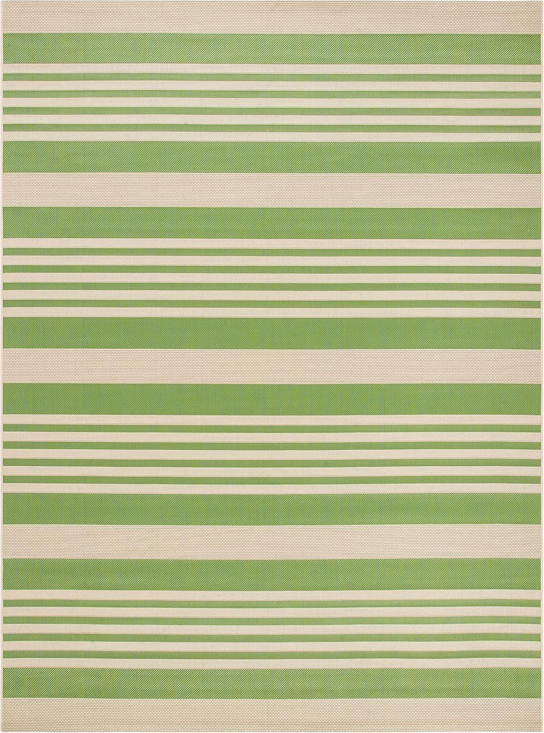 image:imageSAFAVIEH Courtyard Collection 8 x 11 BeigeSweet Pea CY6062 Stripe Indoor Outdoor Waterproof EasyCleaning Patio Backyard Mudroom AreaRugGreenBeige
