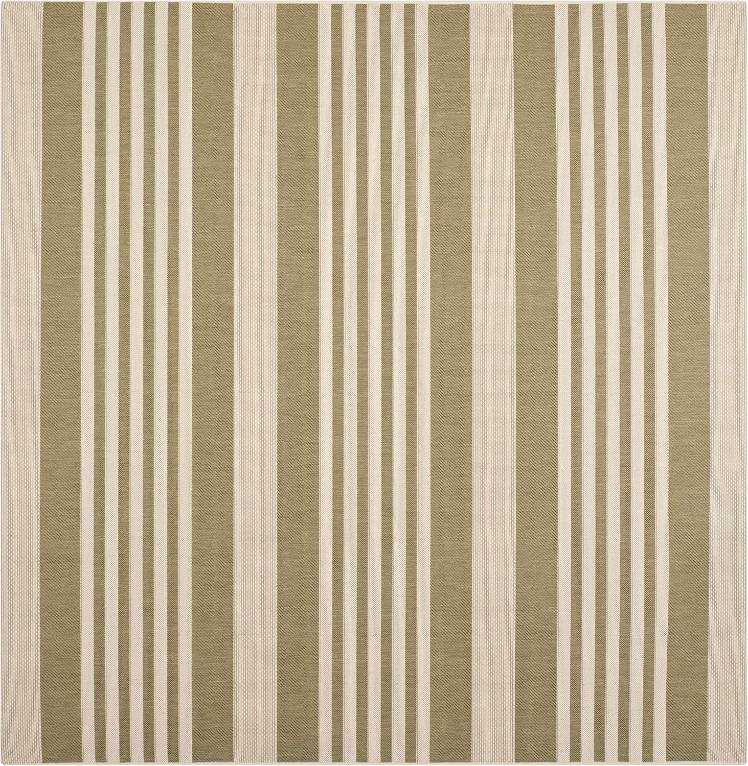 image:imageSAFAVIEH Courtyard Collection 8 x 11 BeigeSweet Pea CY6062 Stripe Indoor Outdoor Waterproof EasyCleaning Patio Backyard Mudroom AreaRugGreenBeige