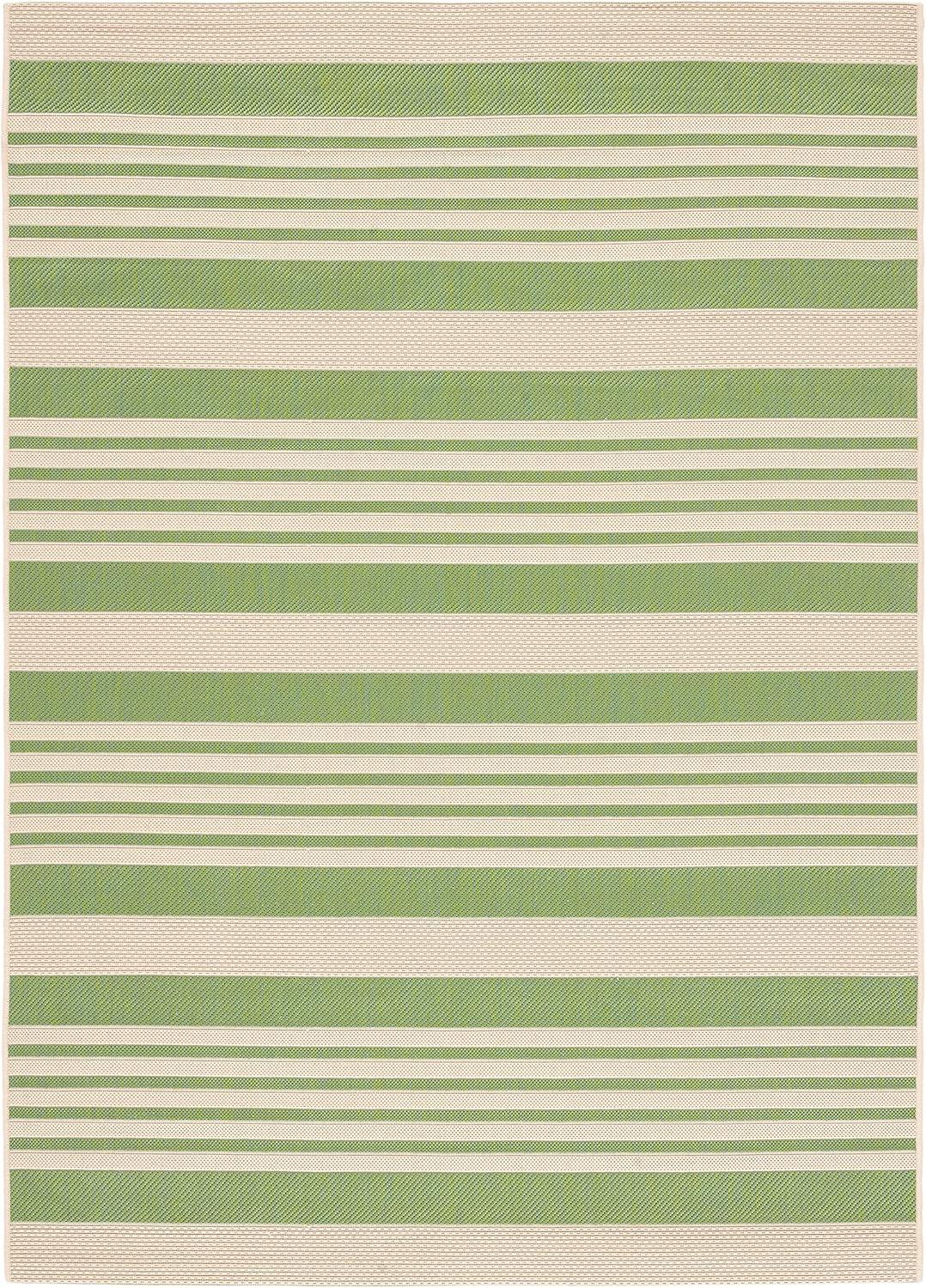 image:imageSAFAVIEH Courtyard Collection 8 x 11 BeigeSweet Pea CY6062 Stripe Indoor Outdoor Waterproof EasyCleaning Patio Backyard Mudroom AreaRugGreenBeige