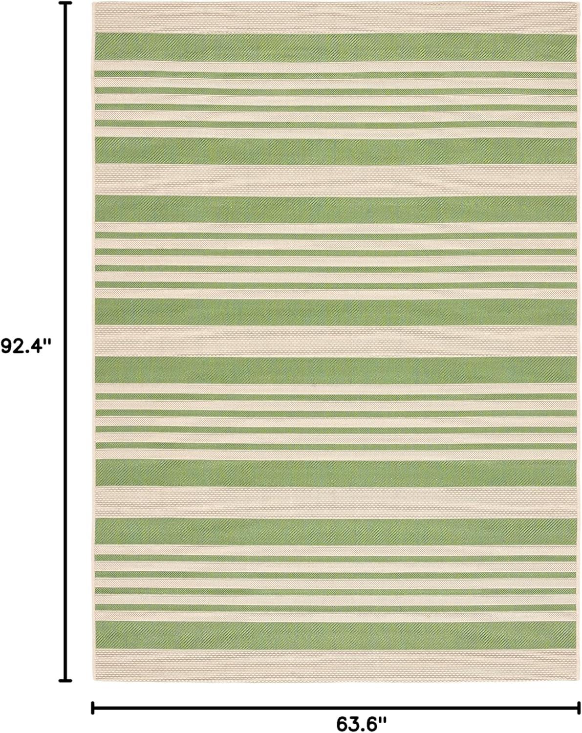image:imageSAFAVIEH Courtyard Collection 8 x 11 BeigeSweet Pea CY6062 Stripe Indoor Outdoor Waterproof EasyCleaning Patio Backyard Mudroom AreaRugGreenBeige