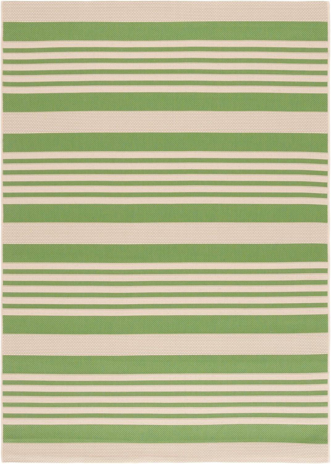 image:imageSAFAVIEH Courtyard Collection 8 x 11 BeigeSweet Pea CY6062 Stripe Indoor Outdoor Waterproof EasyCleaning Patio Backyard Mudroom AreaRugGreenBeige