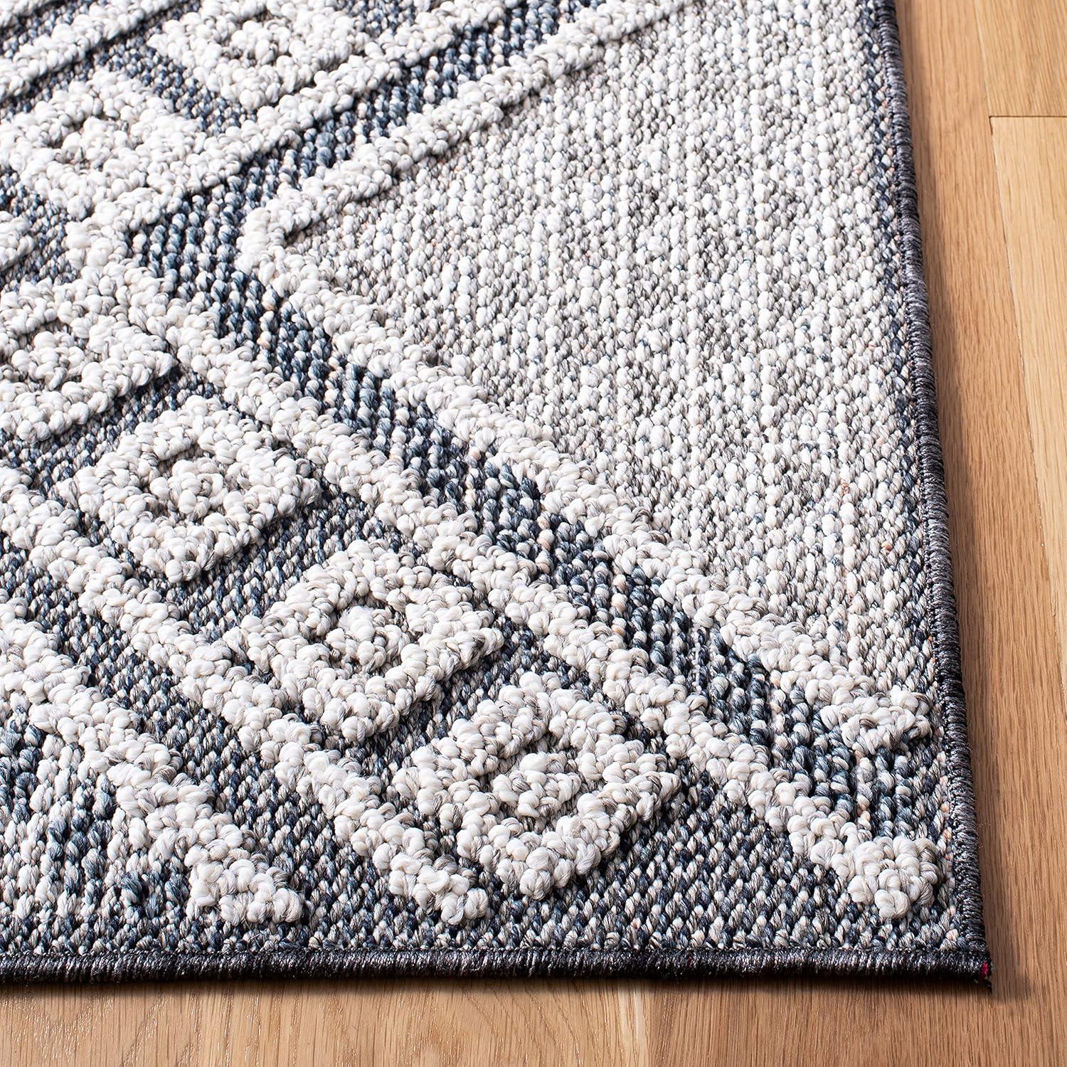 image:imageSAFAVIEH Courtyard Collection 8 x 11 BeigeSweet Pea CY6062 Stripe Indoor Outdoor Waterproof EasyCleaning Patio Backyard Mudroom AreaRugGreyBone