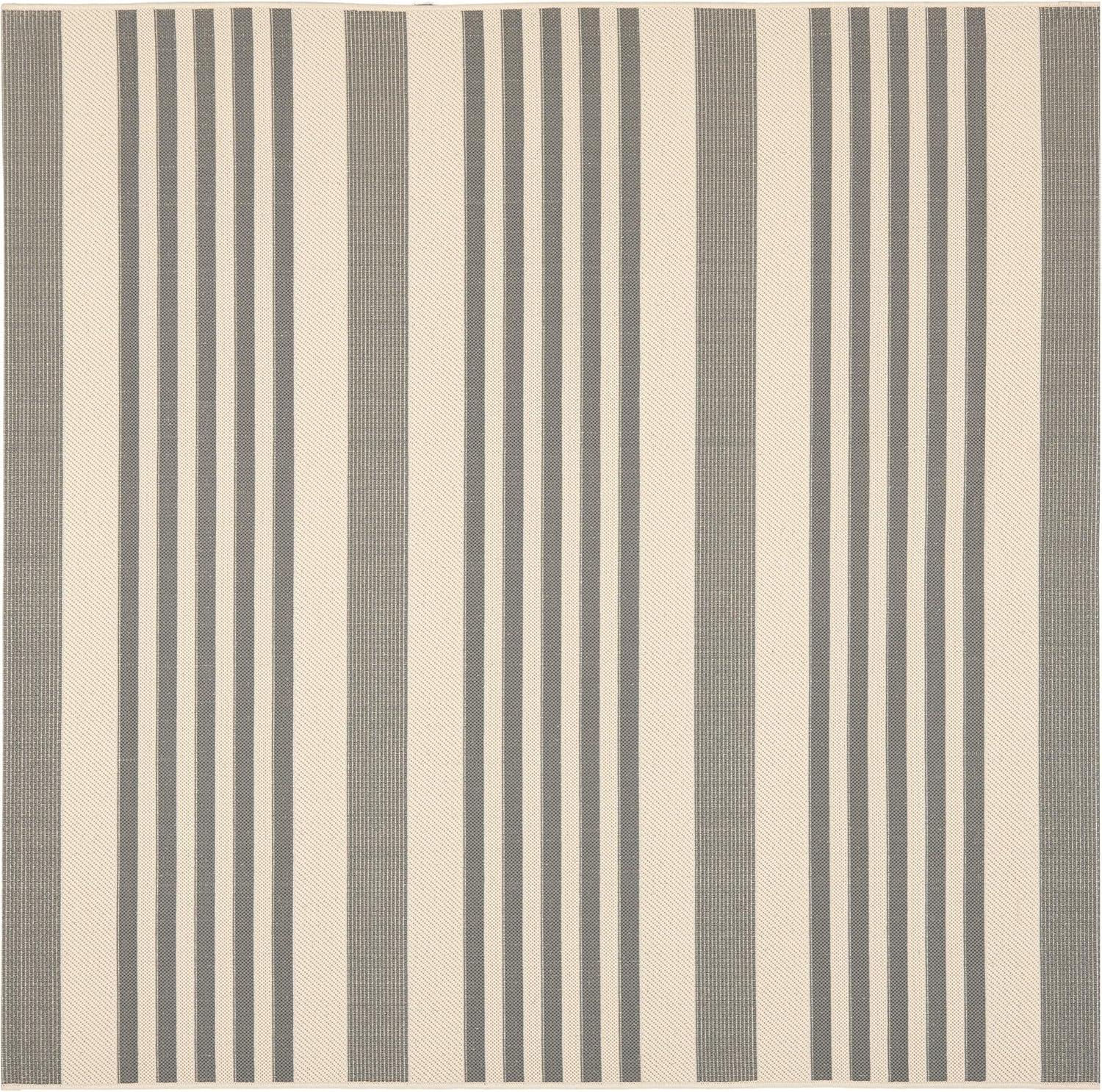 image:imageSAFAVIEH Courtyard Collection 8 x 11 BeigeSweet Pea CY6062 Stripe Indoor Outdoor Waterproof EasyCleaning Patio Backyard Mudroom AreaRugGreyBone