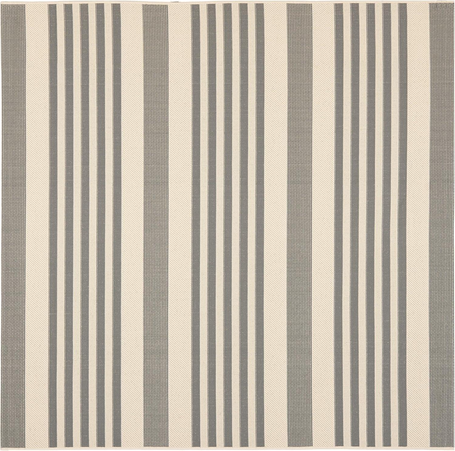 image:imageSAFAVIEH Courtyard Collection 8 x 11 BeigeSweet Pea CY6062 Stripe Indoor Outdoor Waterproof EasyCleaning Patio Backyard Mudroom AreaRugGreyBone