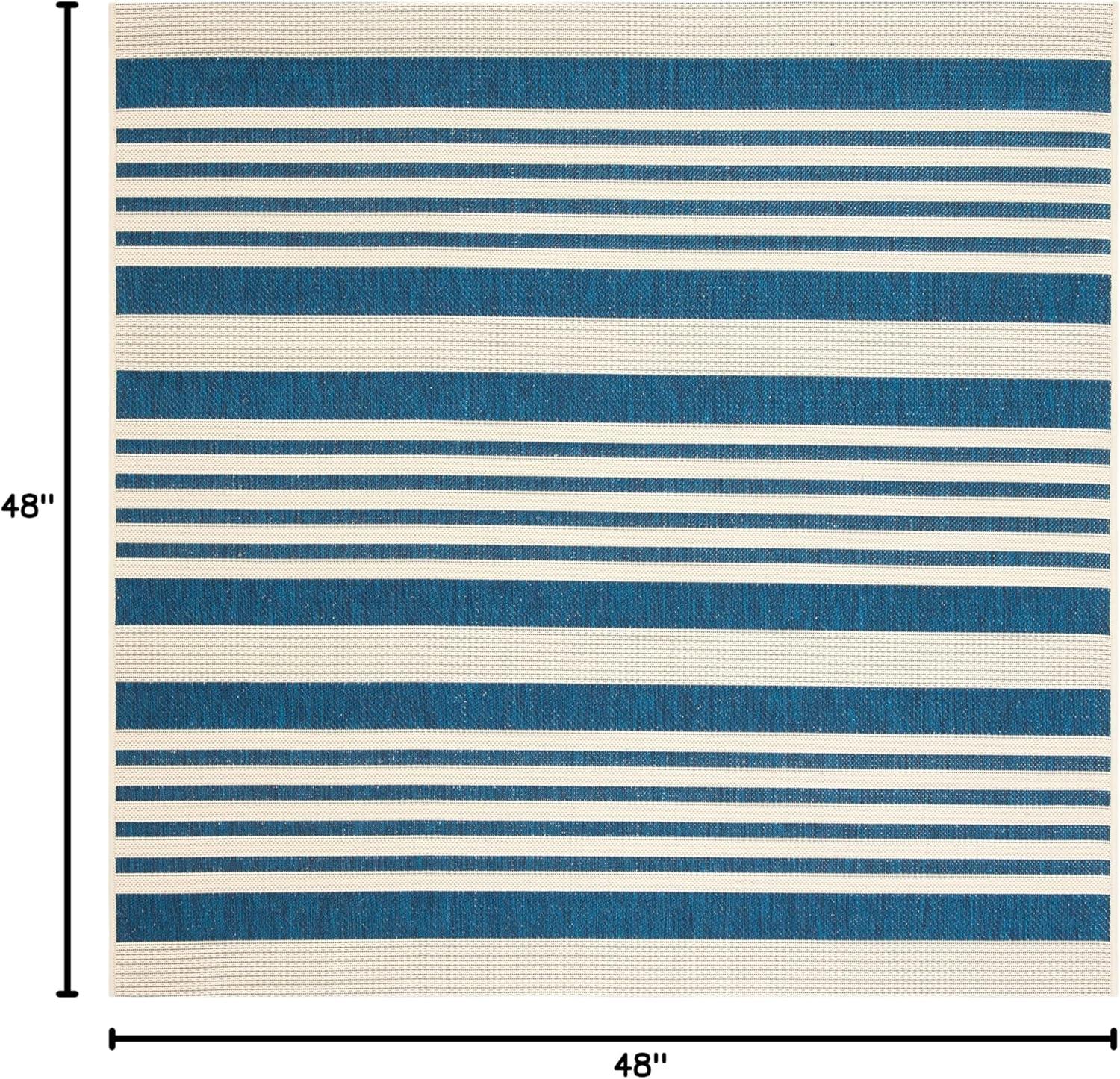 image:imageSAFAVIEH Courtyard Collection 8 x 11 BeigeSweet Pea CY6062 Stripe Indoor Outdoor Waterproof EasyCleaning Patio Backyard Mudroom AreaRugNavyBeige