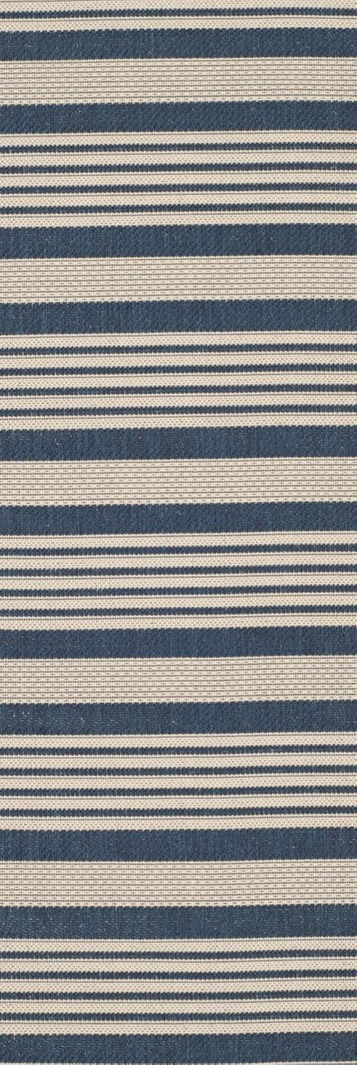 image:imageSAFAVIEH Courtyard Collection 8 x 11 BeigeSweet Pea CY6062 Stripe Indoor Outdoor Waterproof EasyCleaning Patio Backyard Mudroom AreaRugNavyBeige