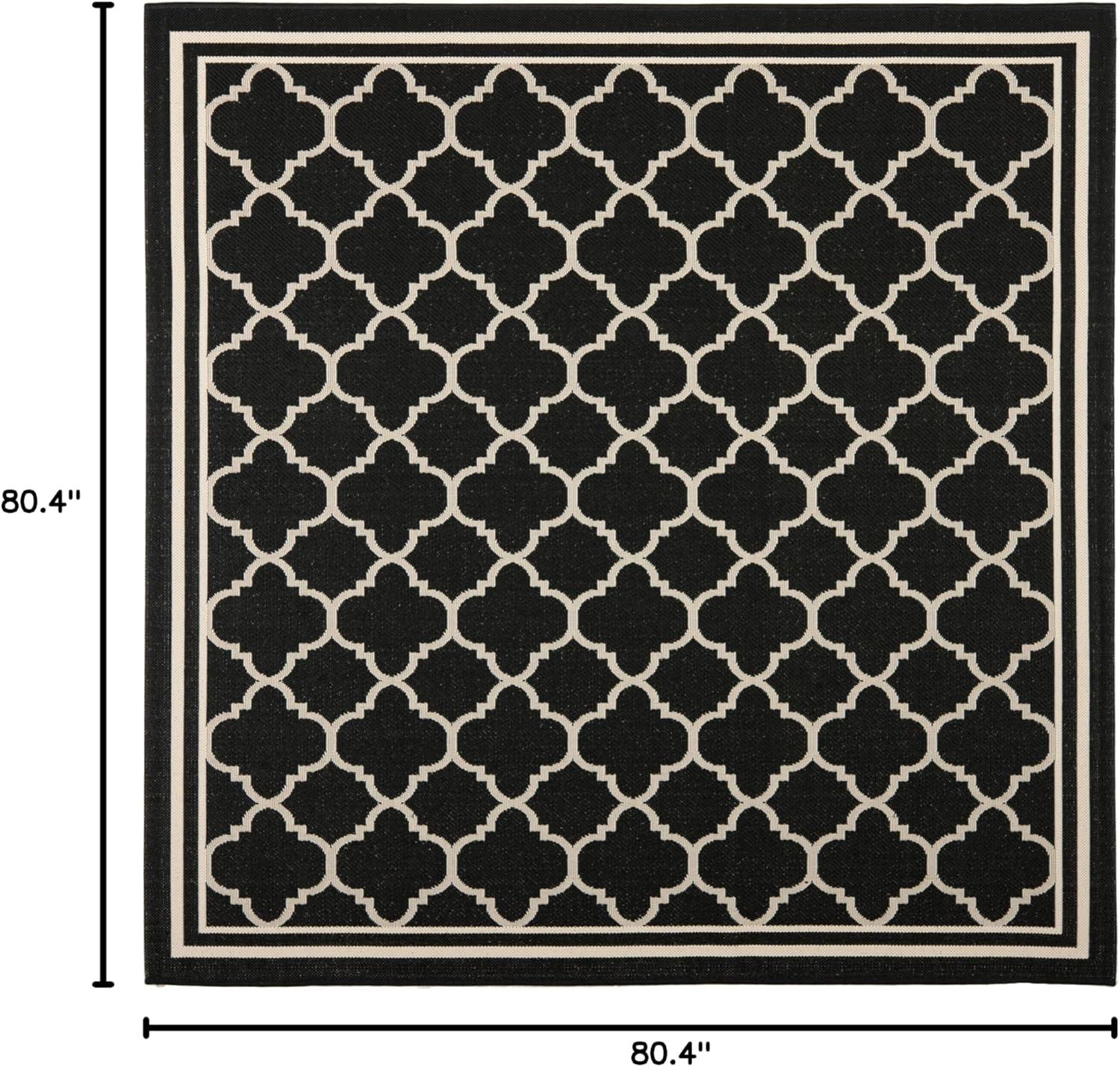 image:imageSAFAVIEH Courtyard Collection 8 x 11 NavyBeige CY6918 Trellis Indoor Outdoor Splashproof Easy Scrubbing Patio Backyard Mudroom Area RugBlackBeige
