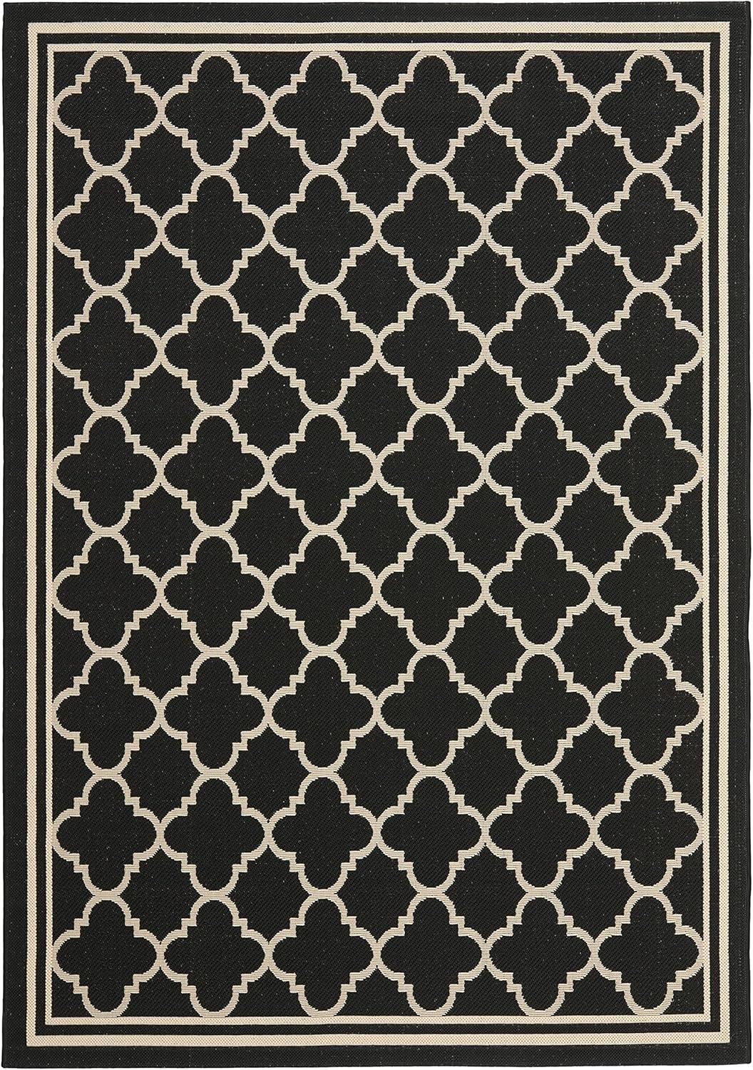 image:imageSAFAVIEH Courtyard Collection 8 x 11 NavyBeige CY6918 Trellis Indoor Outdoor Splashproof Easy Scrubbing Patio Backyard Mudroom Area RugBlackBeige