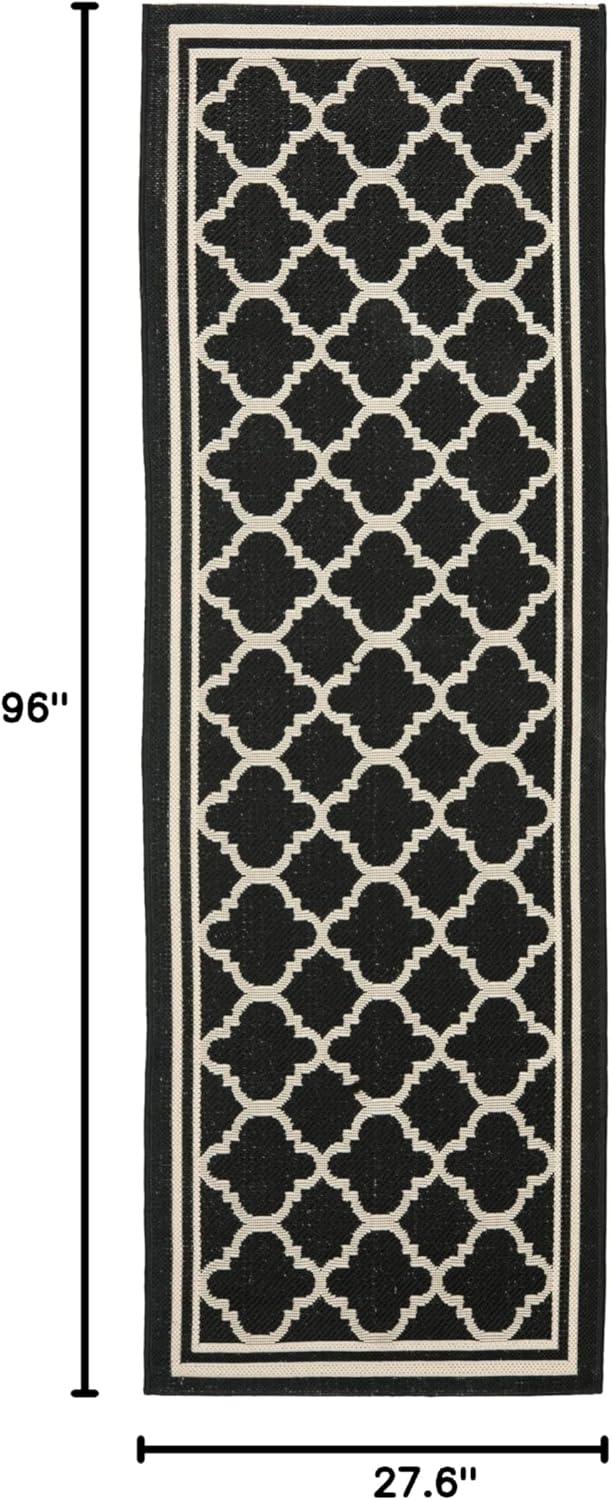 image:imageSAFAVIEH Courtyard Collection 8 x 11 NavyBeige CY6918 Trellis Indoor Outdoor Splashproof Easy Scrubbing Patio Backyard Mudroom Area RugBlackBeige