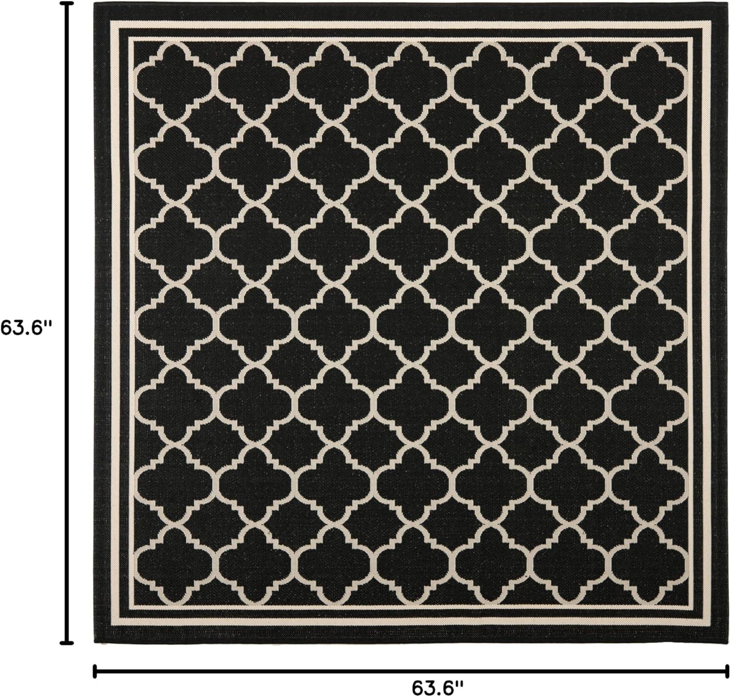 image:imageSAFAVIEH Courtyard Collection 8 x 11 NavyBeige CY6918 Trellis Indoor Outdoor Splashproof Easy Scrubbing Patio Backyard Mudroom Area RugBlackBeige