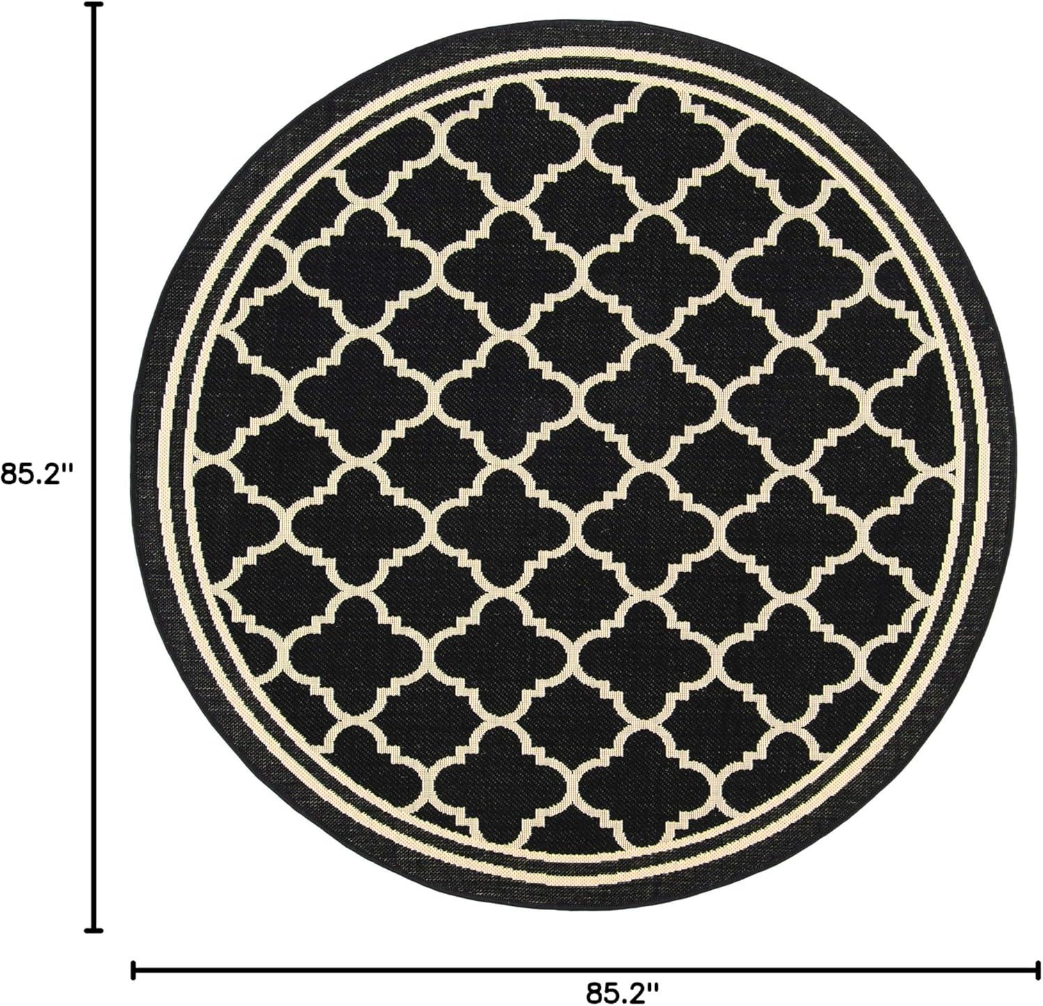 image:imageSAFAVIEH Courtyard Collection 8 x 11 NavyBeige CY6918 Trellis Indoor Outdoor Splashproof Easy Scrubbing Patio Backyard Mudroom Area RugBlackBeige