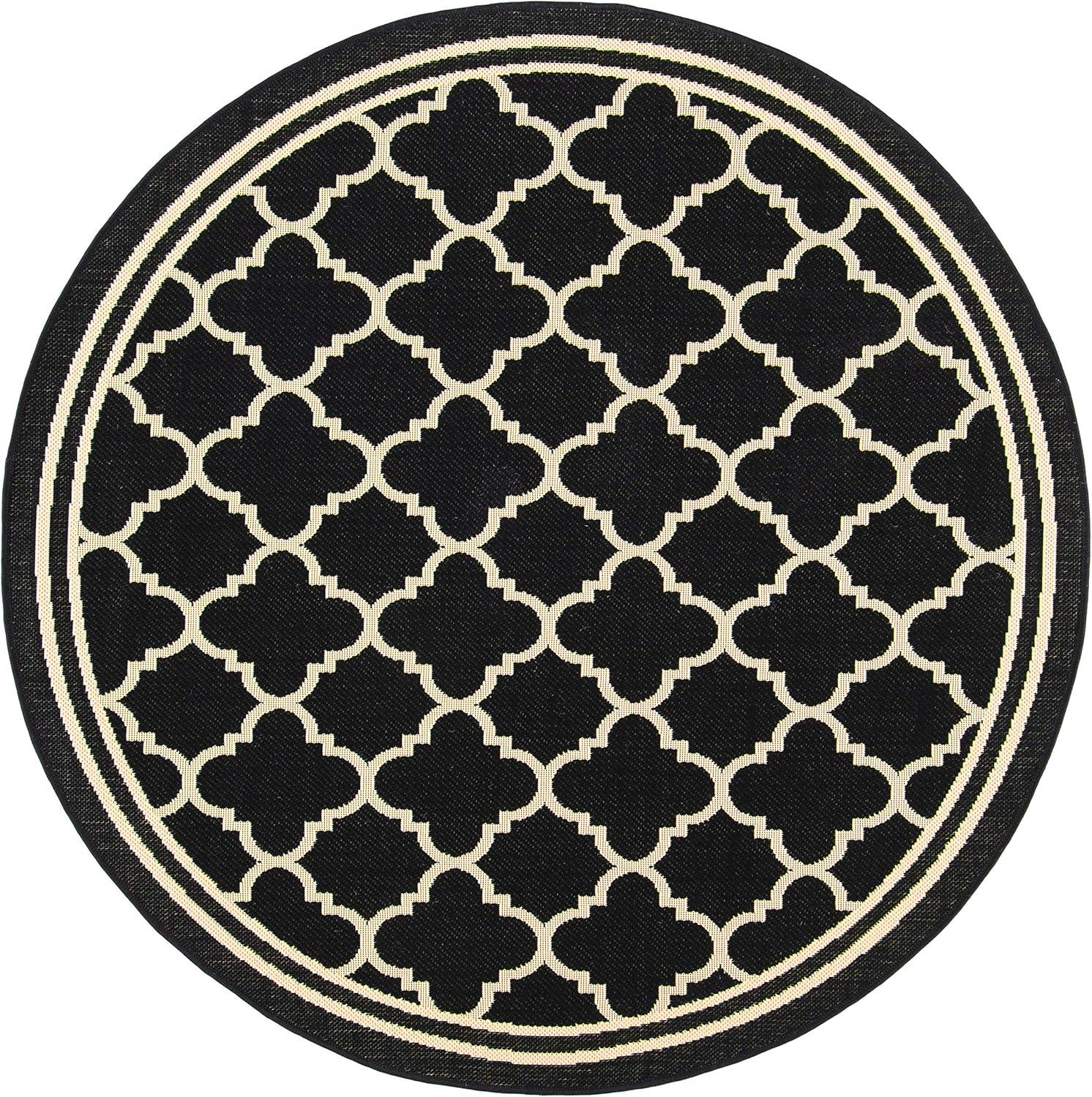 image:imageSAFAVIEH Courtyard Collection 8 x 11 NavyBeige CY6918 Trellis Indoor Outdoor Splashproof Easy Scrubbing Patio Backyard Mudroom Area RugBlackBeige