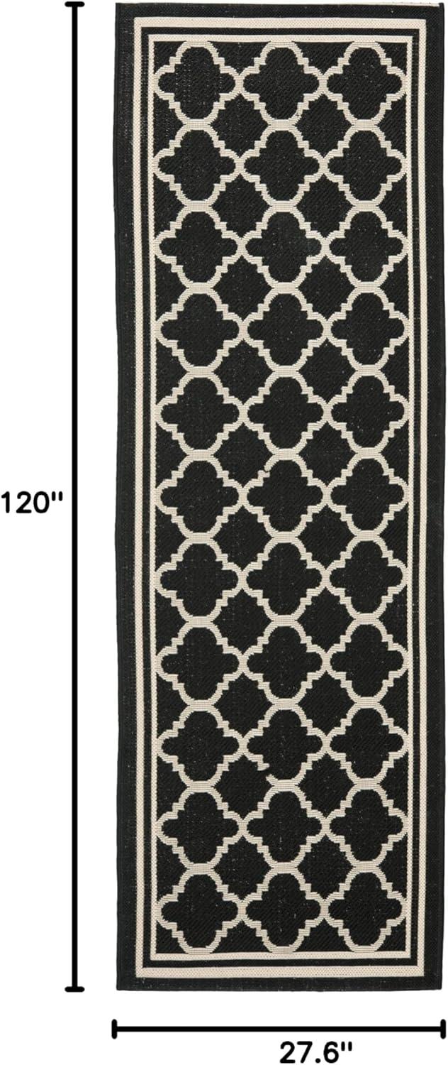 image:imageSAFAVIEH Courtyard Collection 8 x 11 NavyBeige CY6918 Trellis Indoor Outdoor Splashproof Easy Scrubbing Patio Backyard Mudroom Area RugBlackBeige
