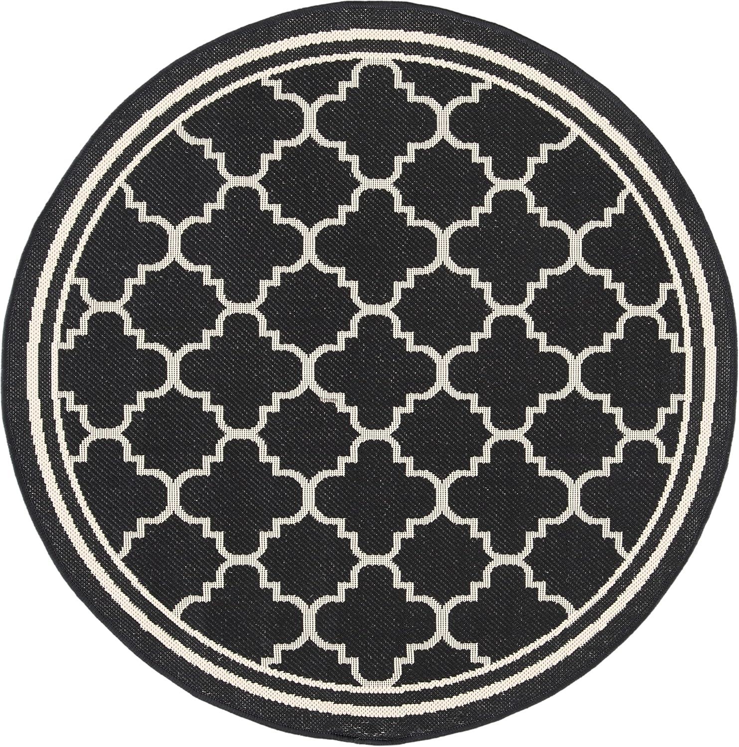 image:imageSAFAVIEH Courtyard Collection 8 x 11 NavyBeige CY6918 Trellis Indoor Outdoor Splashproof Easy Scrubbing Patio Backyard Mudroom Area RugBlackBeige