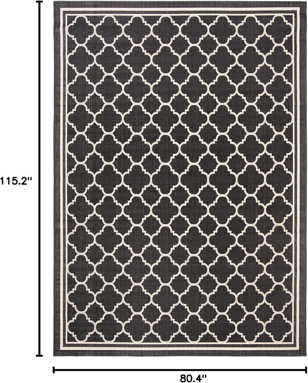 image:imageSAFAVIEH Courtyard Collection 8 x 11 NavyBeige CY6918 Trellis Indoor Outdoor Splashproof Easy Scrubbing Patio Backyard Mudroom Area RugBlackBeige