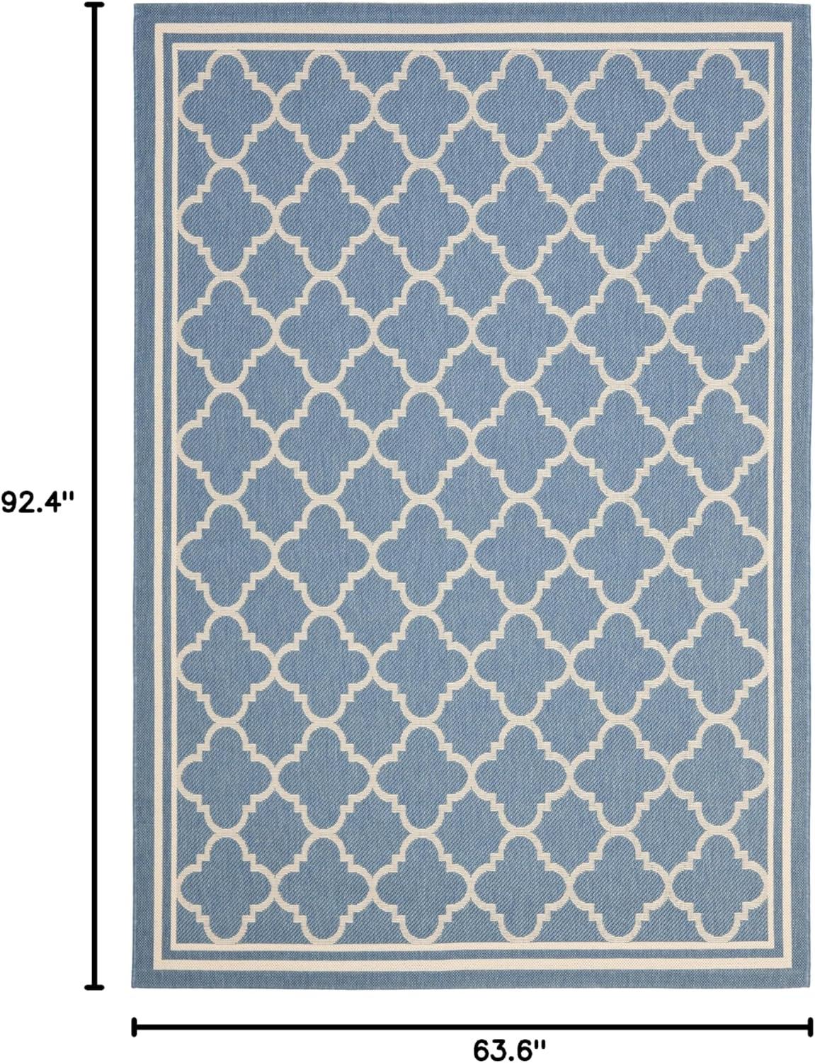 image:imageSAFAVIEH Courtyard Collection 8 x 11 NavyBeige CY6918 Trellis Indoor Outdoor Splashproof Easy Scrubbing Patio Backyard Mudroom Area RugBlueBeige