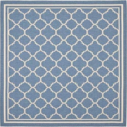 image:imageSAFAVIEH Courtyard Collection 8 x 11 NavyBeige CY6918 Trellis Indoor Outdoor Splashproof Easy Scrubbing Patio Backyard Mudroom Area RugBlueBeige
