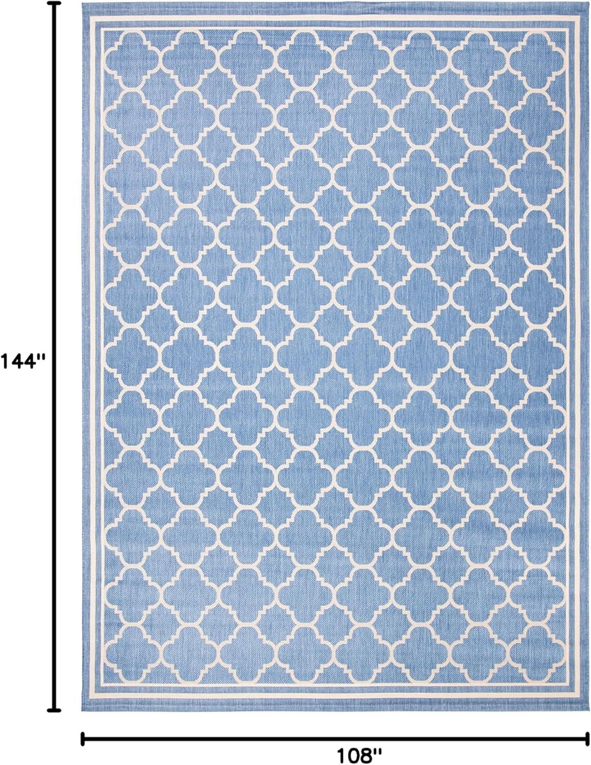 image:imageSAFAVIEH Courtyard Collection 8 x 11 NavyBeige CY6918 Trellis Indoor Outdoor Splashproof Easy Scrubbing Patio Backyard Mudroom Area RugBlueBeige