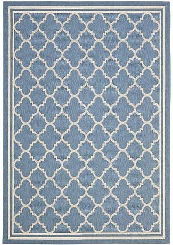 image:imageSAFAVIEH Courtyard Collection 8 x 11 NavyBeige CY6918 Trellis Indoor Outdoor Splashproof Easy Scrubbing Patio Backyard Mudroom Area RugBlueBeige