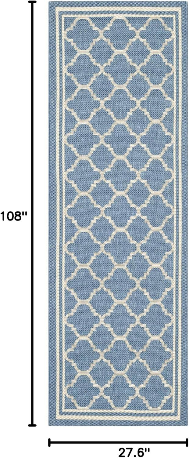 image:imageSAFAVIEH Courtyard Collection 8 x 11 NavyBeige CY6918 Trellis Indoor Outdoor Splashproof Easy Scrubbing Patio Backyard Mudroom Area RugBlueBeige