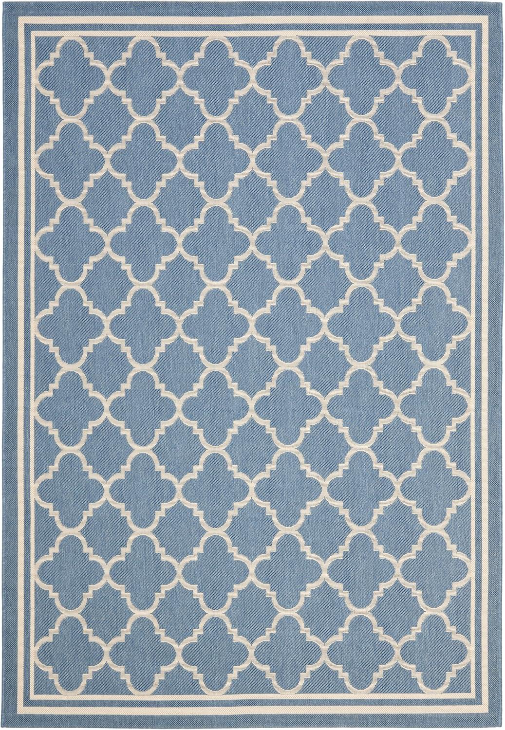 image:imageSAFAVIEH Courtyard Collection 8 x 11 NavyBeige CY6918 Trellis Indoor Outdoor Splashproof Easy Scrubbing Patio Backyard Mudroom Area RugBlueBeige