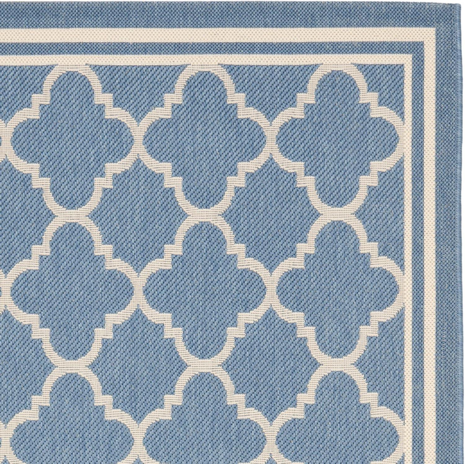 image:imageSAFAVIEH Courtyard Collection 8 x 11 NavyBeige CY6918 Trellis Indoor Outdoor Splashproof Easy Scrubbing Patio Backyard Mudroom Area RugBlueBeige