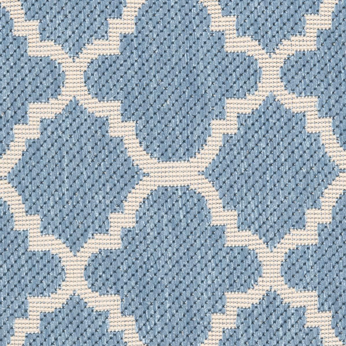 image:imageSAFAVIEH Courtyard Collection 8 x 11 NavyBeige CY6918 Trellis Indoor Outdoor Splashproof Easy Scrubbing Patio Backyard Mudroom Area RugBlueBeige