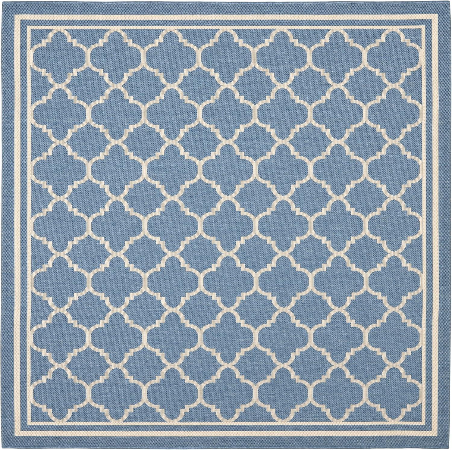 image:imageSAFAVIEH Courtyard Collection 8 x 11 NavyBeige CY6918 Trellis Indoor Outdoor Splashproof Easy Scrubbing Patio Backyard Mudroom Area RugBlueBeige