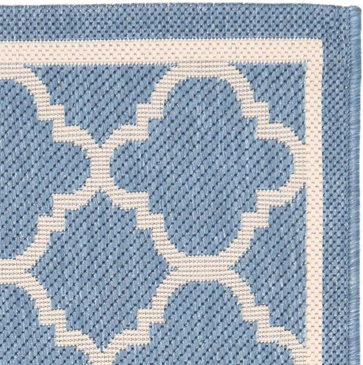 image:imageSAFAVIEH Courtyard Collection 8 x 11 NavyBeige CY6918 Trellis Indoor Outdoor Splashproof Easy Scrubbing Patio Backyard Mudroom Area RugBlueBeige