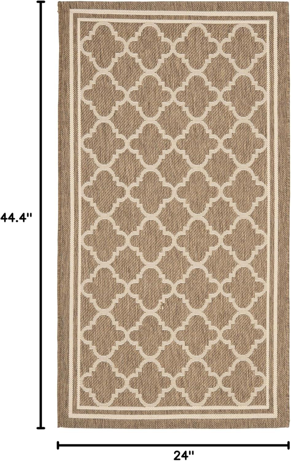 image:imageSAFAVIEH Courtyard Collection 8 x 11 NavyBeige CY6918 Trellis Indoor Outdoor Splashproof Easy Scrubbing Patio Backyard Mudroom Area RugBrownBone