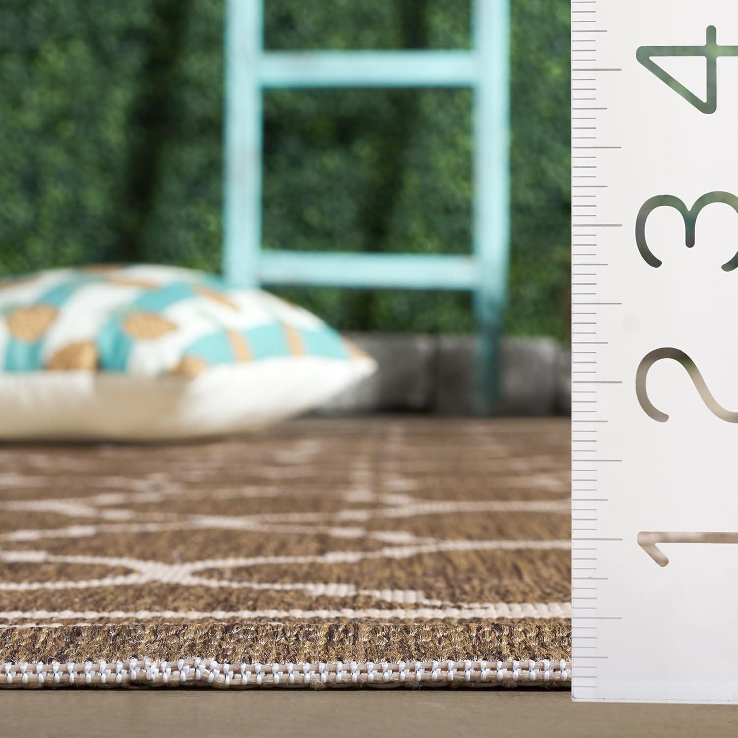image:imageSAFAVIEH Courtyard Collection 8 x 11 NavyBeige CY6918 Trellis Indoor Outdoor Splashproof Easy Scrubbing Patio Backyard Mudroom Area RugBrownBone