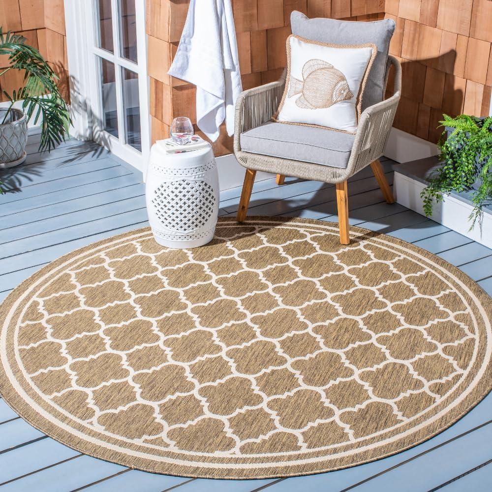 image:imageSAFAVIEH Courtyard Collection 8 x 11 NavyBeige CY6918 Trellis Indoor Outdoor Splashproof Easy Scrubbing Patio Backyard Mudroom Area RugBrownBone