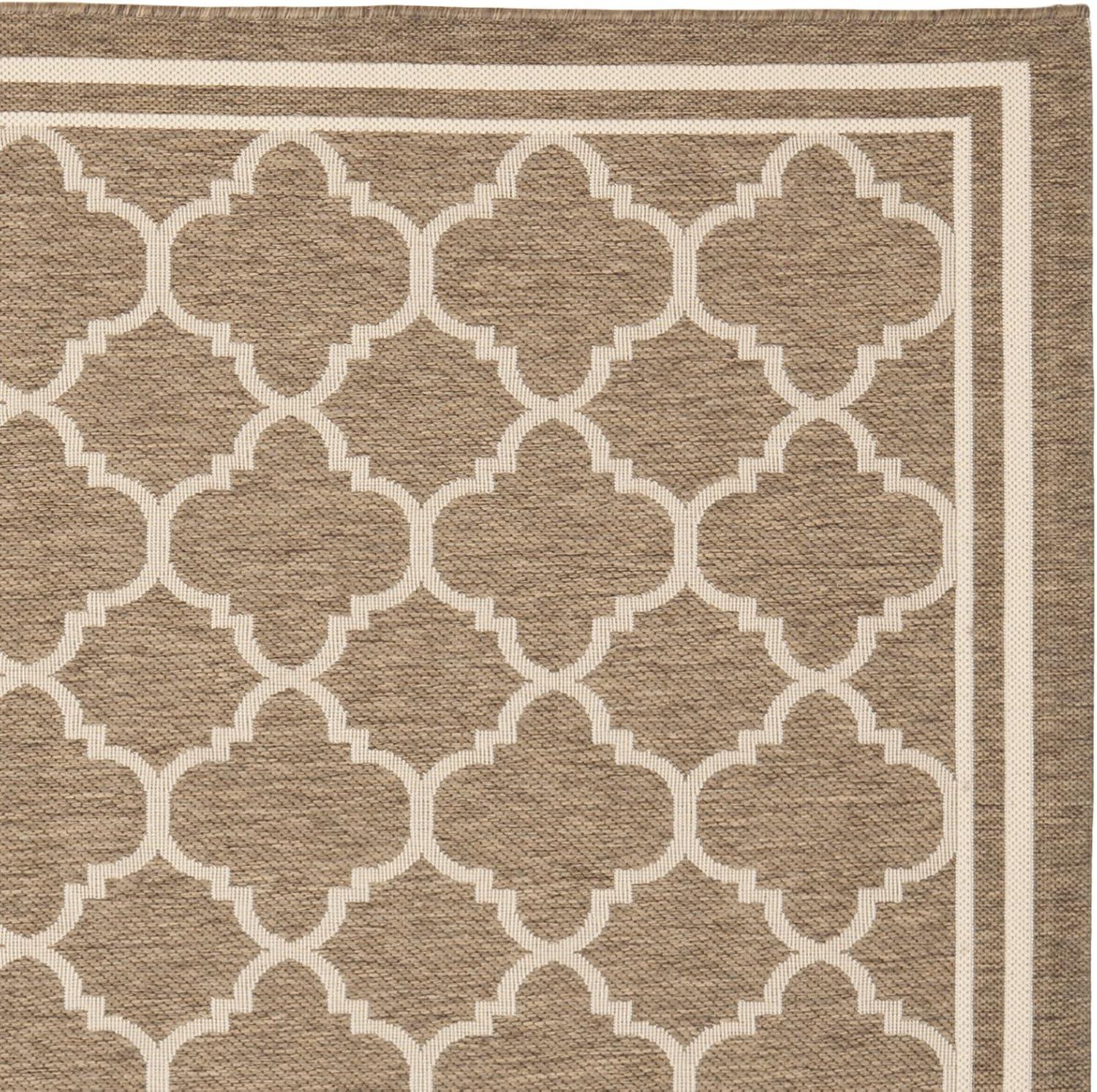 image:imageSAFAVIEH Courtyard Collection 8 x 11 NavyBeige CY6918 Trellis Indoor Outdoor Splashproof Easy Scrubbing Patio Backyard Mudroom Area RugBrownBone