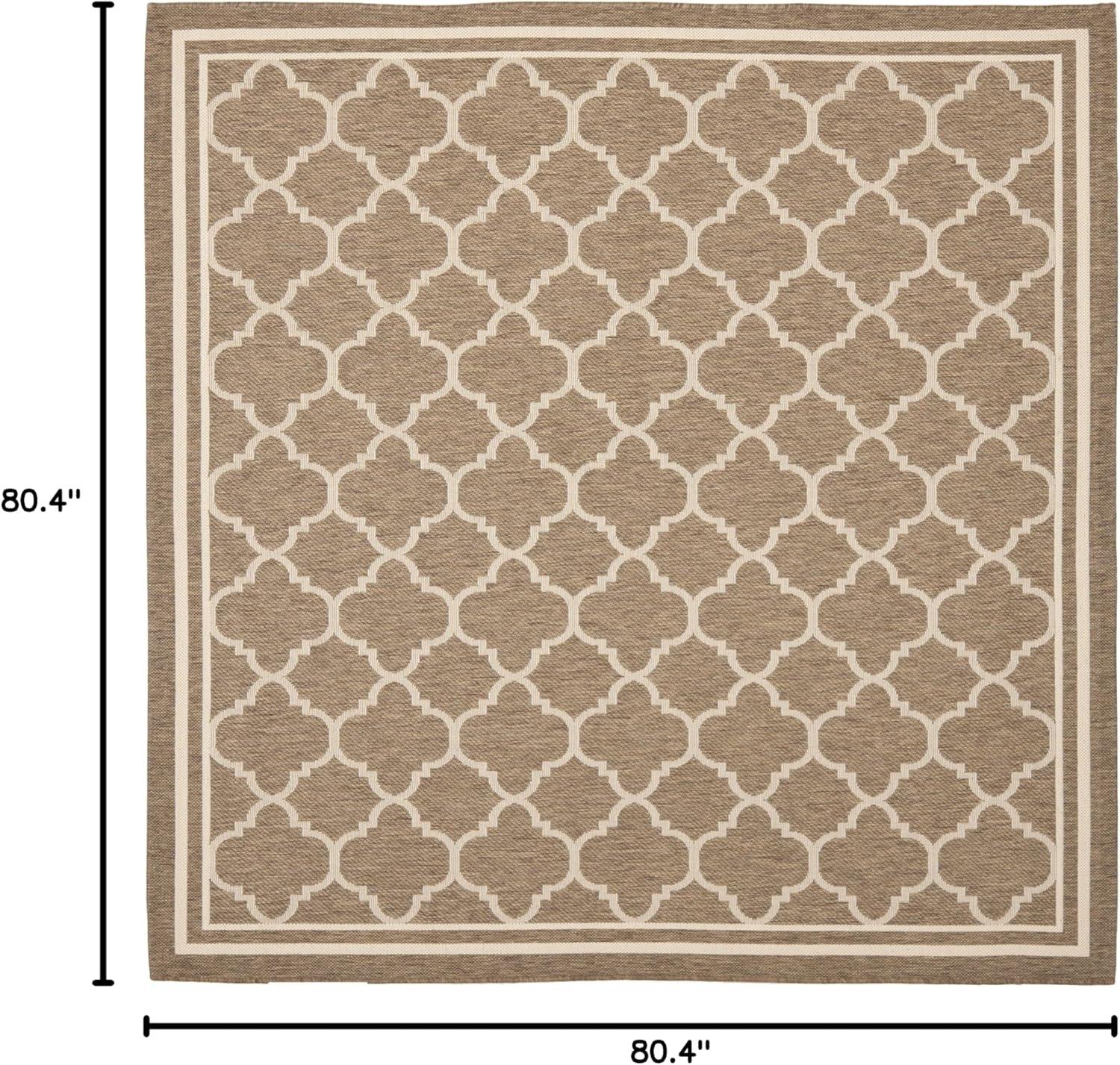 image:imageSAFAVIEH Courtyard Collection 8 x 11 NavyBeige CY6918 Trellis Indoor Outdoor Splashproof Easy Scrubbing Patio Backyard Mudroom Area RugBrownBone