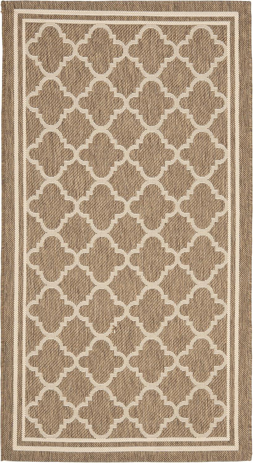 image:imageSAFAVIEH Courtyard Collection 8 x 11 NavyBeige CY6918 Trellis Indoor Outdoor Splashproof Easy Scrubbing Patio Backyard Mudroom Area RugBrownBone