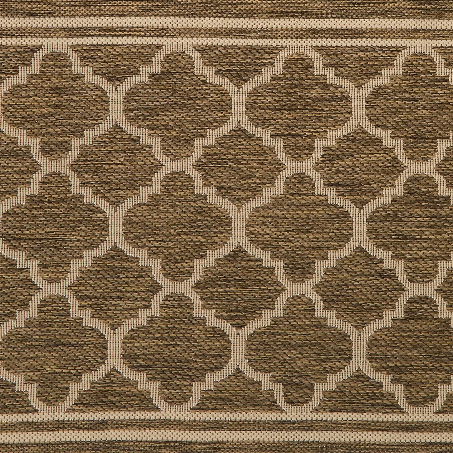 image:imageSAFAVIEH Courtyard Collection 8 x 11 NavyBeige CY6918 Trellis Indoor Outdoor Splashproof Easy Scrubbing Patio Backyard Mudroom Area RugBrownBone