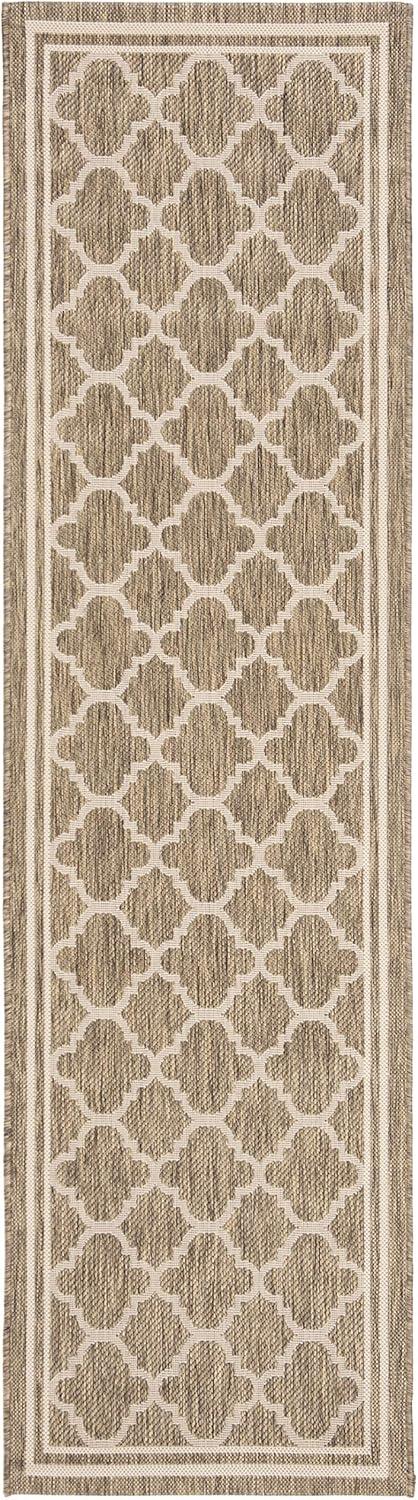 image:imageSAFAVIEH Courtyard Collection 8 x 11 NavyBeige CY6918 Trellis Indoor Outdoor Splashproof Easy Scrubbing Patio Backyard Mudroom Area RugBrownBone