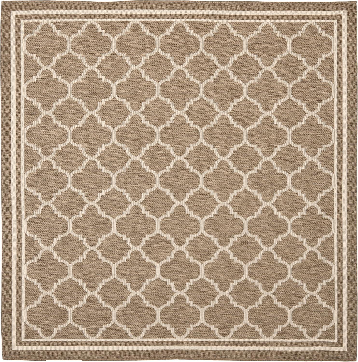 image:imageSAFAVIEH Courtyard Collection 8 x 11 NavyBeige CY6918 Trellis Indoor Outdoor Splashproof Easy Scrubbing Patio Backyard Mudroom Area RugBrownBone
