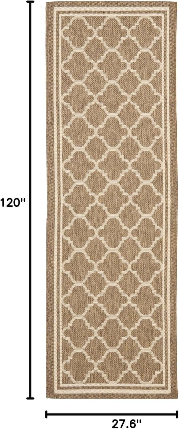 image:imageSAFAVIEH Courtyard Collection 8 x 11 NavyBeige CY6918 Trellis Indoor Outdoor Splashproof Easy Scrubbing Patio Backyard Mudroom Area RugBrownBone